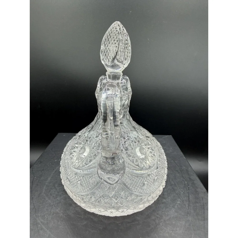 ✨🍾 Vintage Pressed Cut Glass Crystal Cruet – 6
